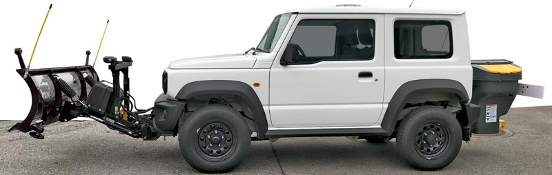 Suzuki Jimny mit Winterdienstausr&uuml;stung von Taubenreuther Anthering