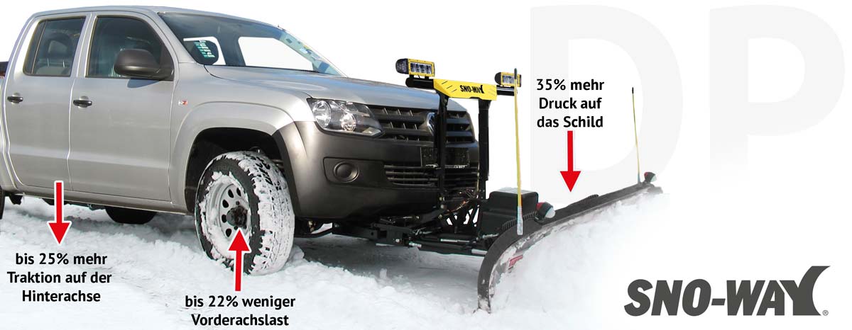 VW Amarok mit Schneepflug, Down Pressure Dr&uuml;ckfunktion